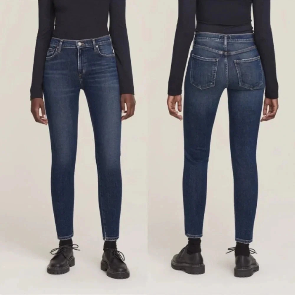 Agolde Jeans Women’s Sophie Mid Rise Skinny Cabana Dark Wash Style #A018-1256